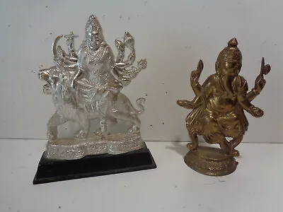 Lord Ganesha Heavy Cast Metal Statues / Figurines Displays FREE QUICK SHIP • $36