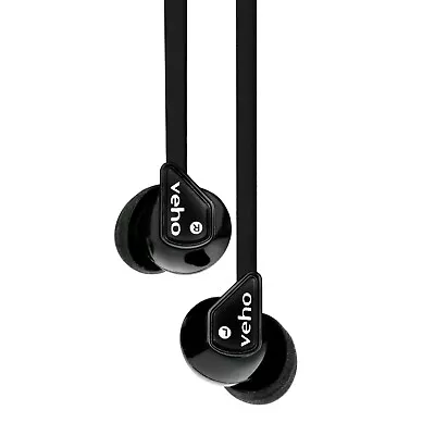 VEHO 360 Z-1 Stereo Noise Isolating Earbuds Earphones VEP-003-360Z1-B BLACK • £5.99