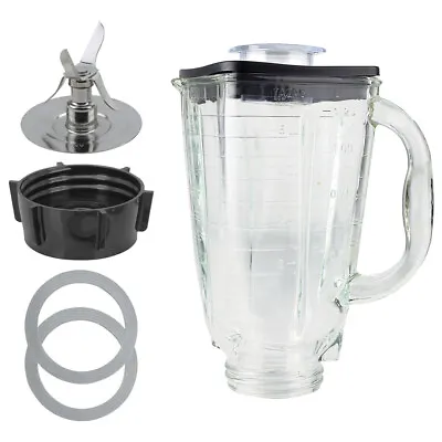 $23.99 • Buy 5-Cup Square Top 6-Piece Glass Jar Replacement Set Compatible With Oster Blender