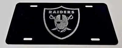 Oakland Raiders LOGO Car Tag Diamond Etched On Aluminum License Plate • $18.95