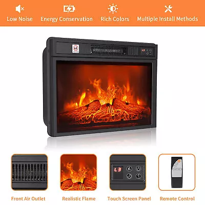 23  Fireplace Electric Embedded Insert Heater With Log Burn Flame Effect 1400W • $90.90