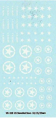 US-108 - WWII US Stars (Stencilled) - 1/144-1/76 Decals • £2.95