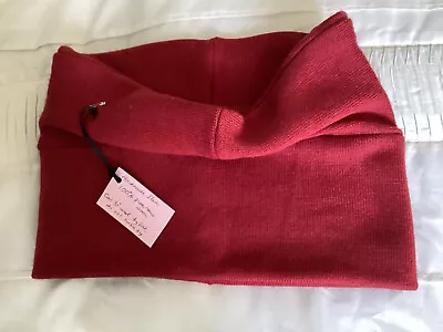 100%  Pure New Wool Unisex Brick Red Handmade Unisex Snood  Neck Warmer Upcyc • £5