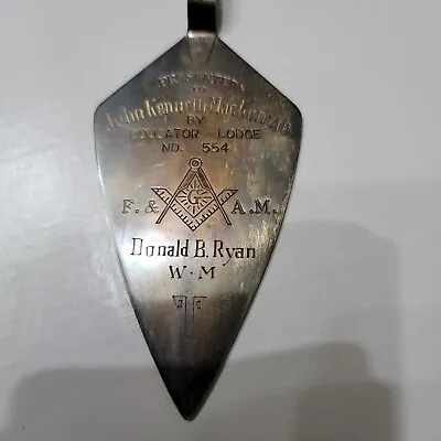 Masonic Free Mason Miniature Trowel Award Educator Lodge No. 554 Dated 1943 EUC  • $16.99