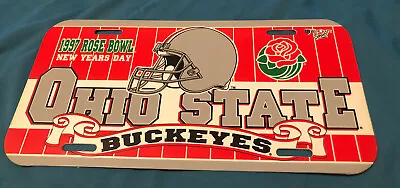 OHIO STATE BUCKEYES VINTAGE ROSEBOWL PLASTIC AUTO PLATE  1997. Champions NCAA • $11.95