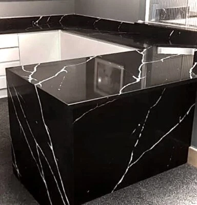 £1.99 • Buy Black Calacatta Marquina Stone Kitchen Worktop Countertops & Island Sample