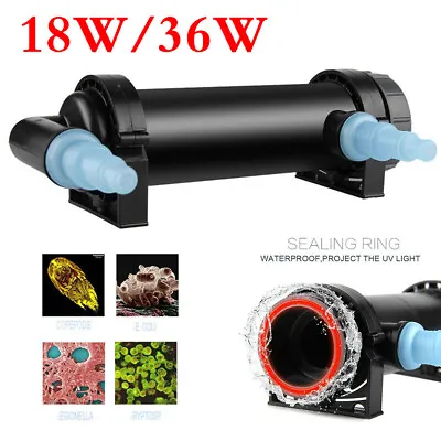 18W/36W Aquarium Pond Fish Tank Sterilizer UV Lamp Light Clarifier/ Filter Pump • £45.59
