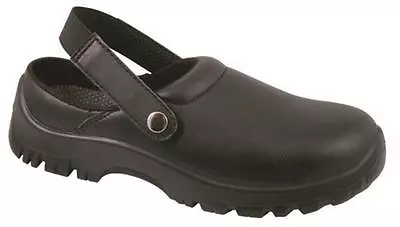 Safety Clog Black Shoes  Anti Slip Resistant Hospital Catering Food Lab • £15