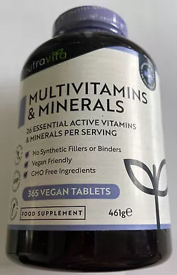 Nutravita Multivitamins & Minerals 365 Vegan Tablets New Date 03/25 • £5