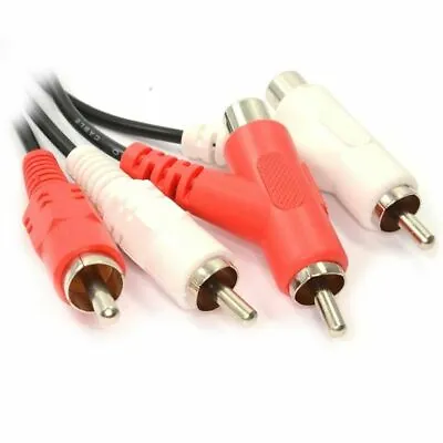 £2.89 • Buy 0.5M Metre TWIN 2 X RCA Phono PLUG To PLUG Stackable Y Splitter Lead CABLE 2 Way