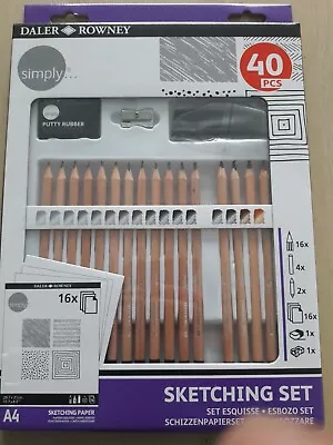 Daler Rowney Simply Artistic Professional Sketching /Drawing Pencil - 40pc Set • £12.95