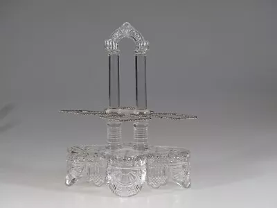 $39.99 • Buy EAPG Belmont Glass Crystal #104 Zipper Condiment Caddy C.1886