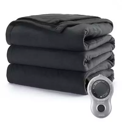 Heated Electric Blanket Bedding Full Fleece Ultimate Grey 10 Heat Setting Comfy • $19.54