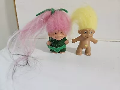 Vintage TROLL Mini Miniature Dolls 1 1/2  Lot Of 2 • $9