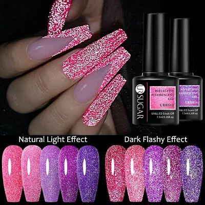 UR SUGAR Fluorescent Reflective Glitter Gel Nail Polish UV Lamp Varnish Shiny • $1.59