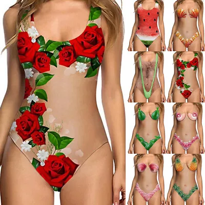 £13.36 • Buy Women Holiday Print Bikini Monokini One Piece Swimwear Summer Beachwear Swimsuit