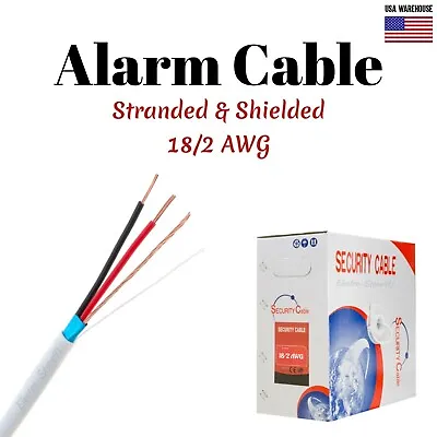 500ft Alarm Security Wire Cable 18/2 Gauge Stranded Conductor FTP Shielded CCA • $49.99