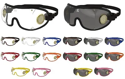 KROOPS GOGGLES For Horse Racing Riding Jockey | Brass Vent | Clear+Tinted Lenses • £16.25