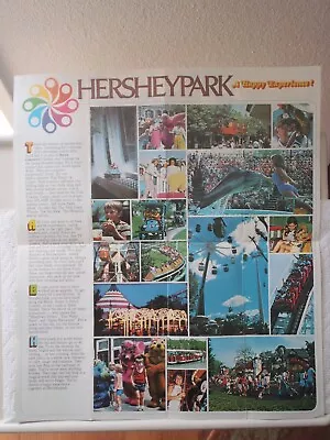 Hersheypark Pennsylvania 1978 Promotional Poster Brochure 16  X 18  Rare Retro • $29.95