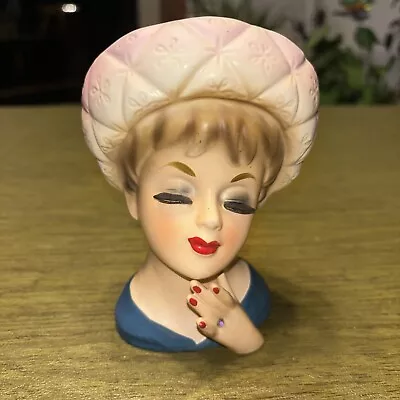 Vintage NORLEANS Demure 6” Sophisticated Lady Head Vase • $42