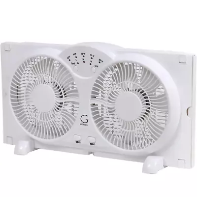 Twin Window Fan W/9 In. Blades Adjustable Thermostat & Max Cool Technology ETL  • $62.97