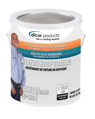 Dicor RP-CRC-1 EPDM Rubber Roof Acrylic Coating 4 Gallons And 4 Quarts Cleaner • $436.25