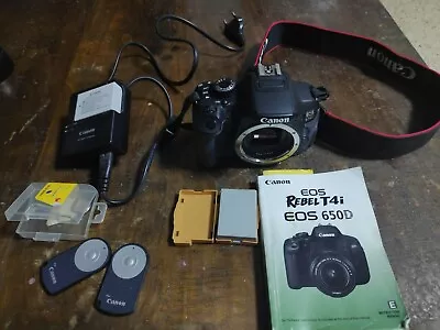 £241.73 • Buy Canon EOS Rebel T4i / EOS 650D 18.0MP DSLR With Batteries Remotes Memory Card