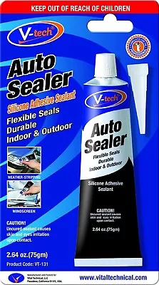 V-Tech Auto Sealer Silicone Adhesive Sealant Flexible Durable VT-131 Black 75g • £6.99