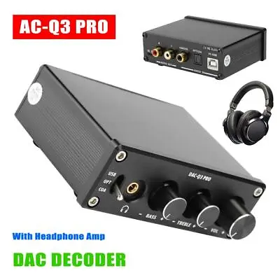 DAC Decoder Audio Decoding Amplifier With 3.5mm Headphone Coaxial Fiber USB RCA • £38.98