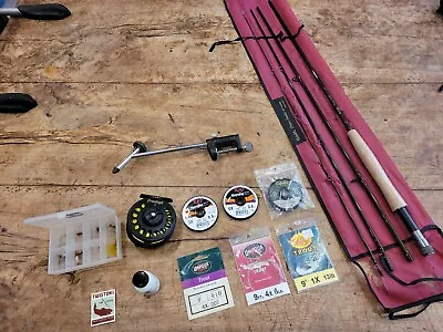 CABELA'S THREE FORKS 9'0  8 Wt. Line Fly Fishing Rod Prestige Plus II Reel Lot • $129