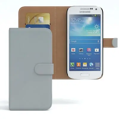 Case For Samsung Galaxy S4 Mini Case Wallet Protector Cover Cover Light Grey • $18.05