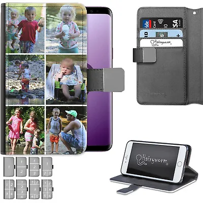 Personalised Photo PU Leather Phone Case Custom Collage Cover For Apple/Samsung • $47.48