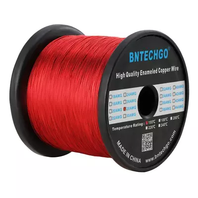 BNTECHGO 28 AWG Magnet Wire - 3.0 Lb - 0.0122  Red • $90.49