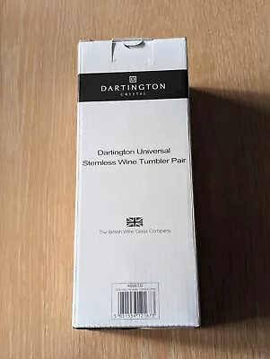 Dartington Crystal Universal Stemless Wine Tumbler Pair *New / BNIB* • £8