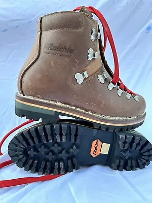 Vintage Raichle Leather Mountaineering Hiking Boots Brown Men's 8M Switzerland • $86