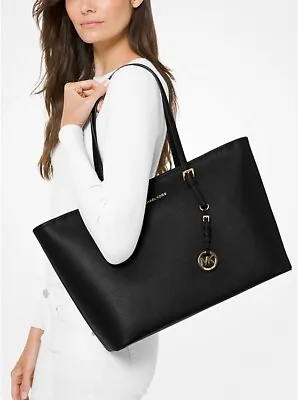 🍒NWT MICHAEL Michael Kors Jet Set Travel Medium Top-Zip Tote Bag • $139