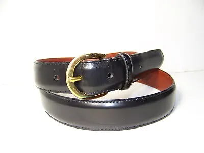 Coach Sz 36 Black Polished Cowhide Leather Men's Brass Buckle Belt #3921 1-1/16  • $22.95