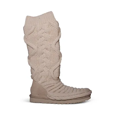 Ugg Classic Tall Chunky Knit Cream Cardy Women's Cozy Boots Size Us 12/uk 10 New • $132.99