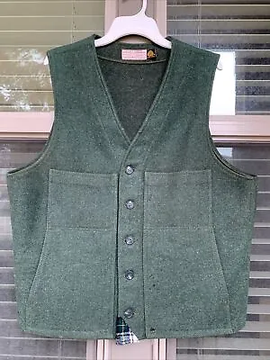 Filson Men's Mackinaw Wool Vest 46? XL? XLARGE Kelly Green Ranch USA VTG • $145