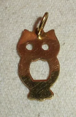 VINTAGE SIGNED MID CENTURY MODERN MODERNIST 18K GOLD OWL CHARM PENDANT Vafo • $575