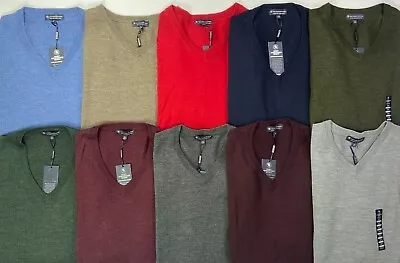 Men's Big & Tall Hart Schaffner Marx Extra Fine Merino Wool V-Neck Sweater • $29.99