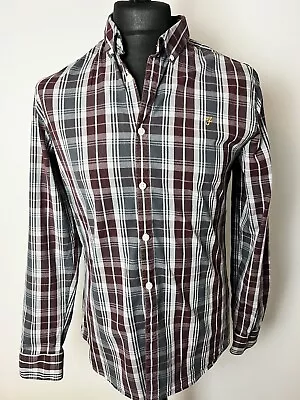 Farah Mens Long Sleeved Check Shirt Size Large Slimfit • £9.99