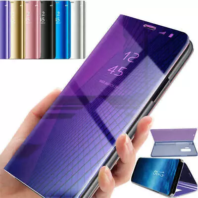 Mirror Flip Case For Samsung Galaxy S8 S9 A10 A70 Slim Leather Stand Phone Cover • $14.99
