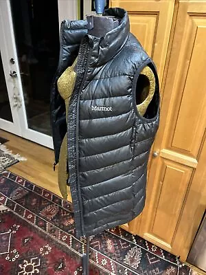 Marmot Womens Black Goose Down Puffer Vest Small 800 Fill Bubble Down Quilted • $30
