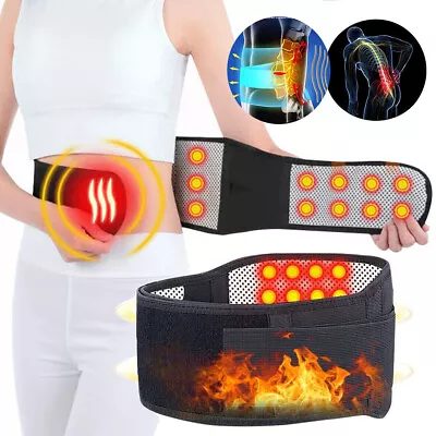 Women Magnetic Thermal Therapy Self-Heating Lumbar Support Belt Lower Back Brace • $4.79