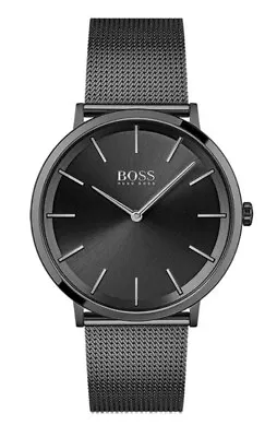 BOSS 1513826 Men's Quartz Black Stainless Steel Mesh Strap Steel Index Watch • $0.01