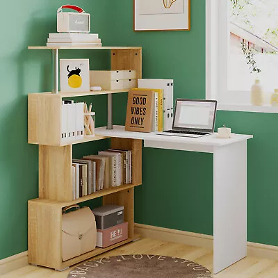 Computer Desk Office Study Table Adjustable Computer Table With Storage Shelving • $132.90