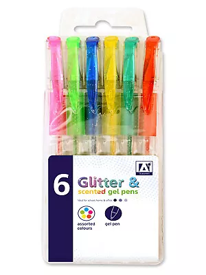 £2.70 • Buy 6 Assorted Colour Glitter & Scented Gel Pens Back To School Office Crafting
