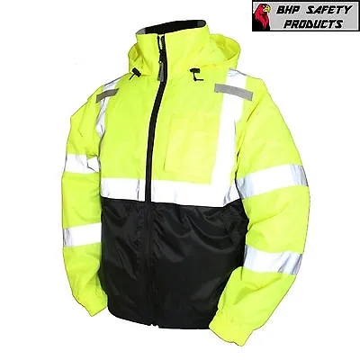 Hi-Vis Insulated Safety Bomber Reflective Jacket ROAD WORK HIGH VISIBILITY  • $36.50