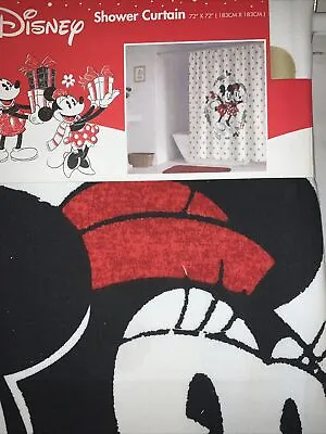 $40.99 • Buy Disney Mickey & Minnie Mouse Shower Curtain White 72”x 72” New 100% Cotton 🎄